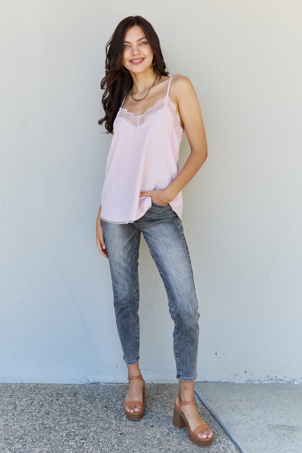Dainty & Sweet Lace V-Neck Cami Top