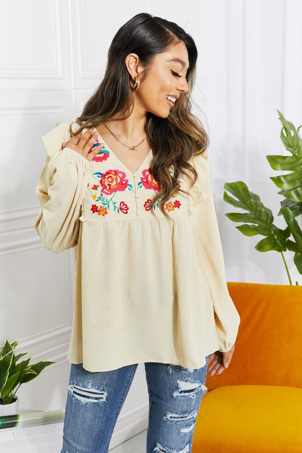 Just Like Mama Embroidered Blouse
