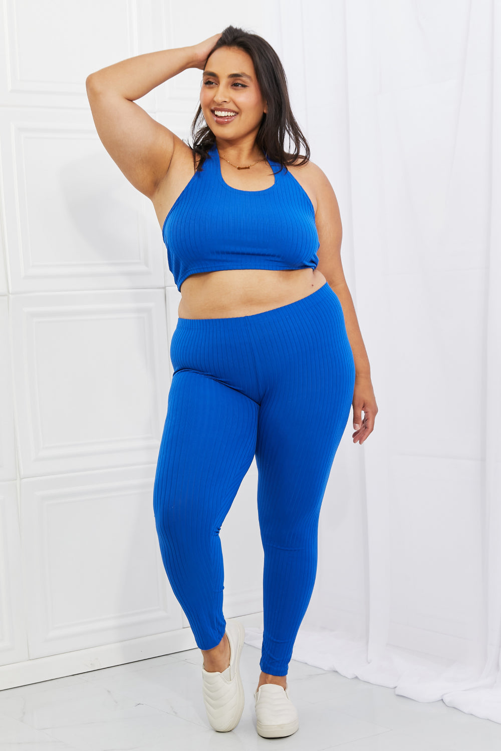 On The Daily Halter Crop Top and Leggings Set