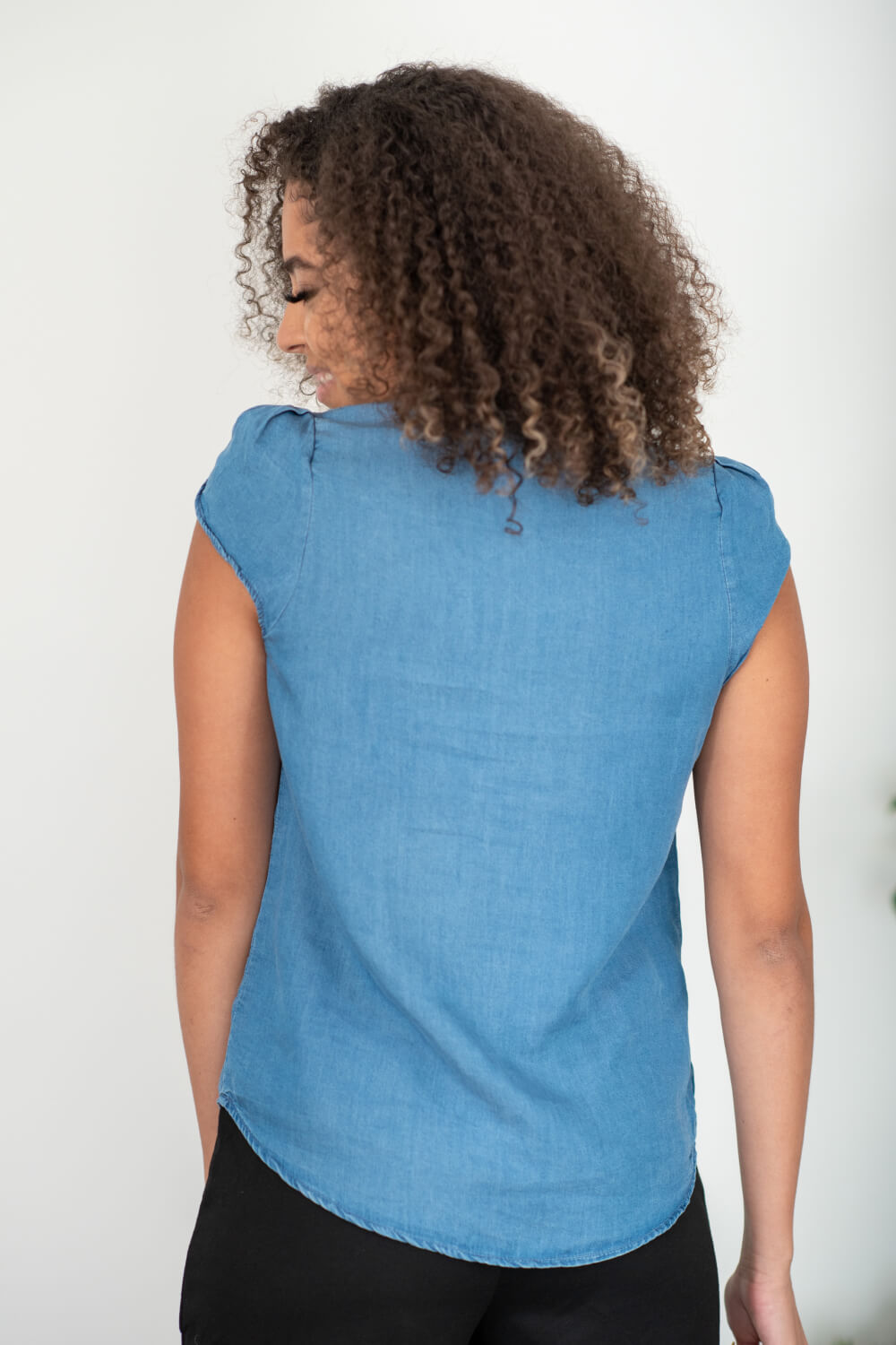 Getting To Know You Tie-Front Denim Top